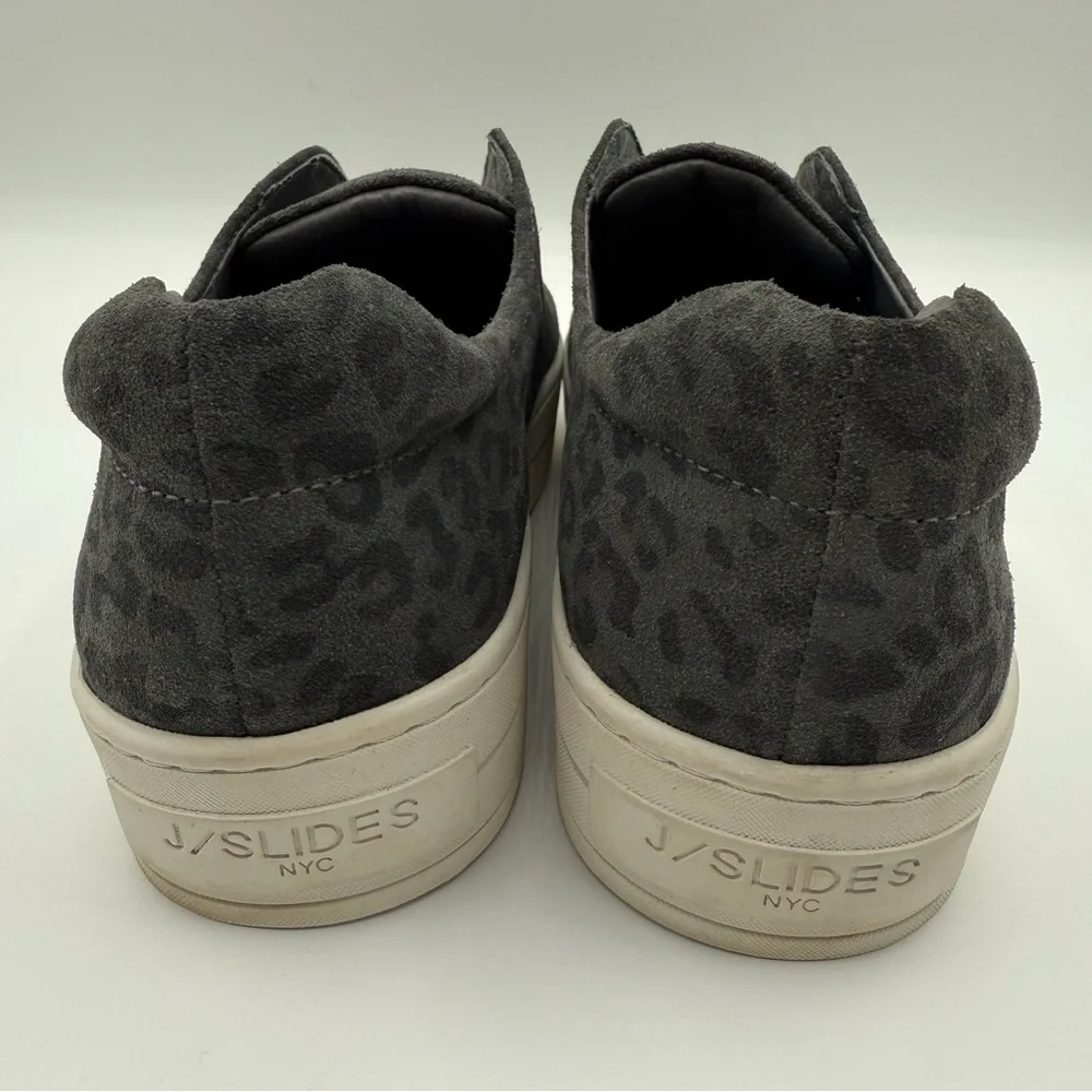 J/Slides Heidi Platform Slip On Sneakers Leather Leopard Print Women 9.5M